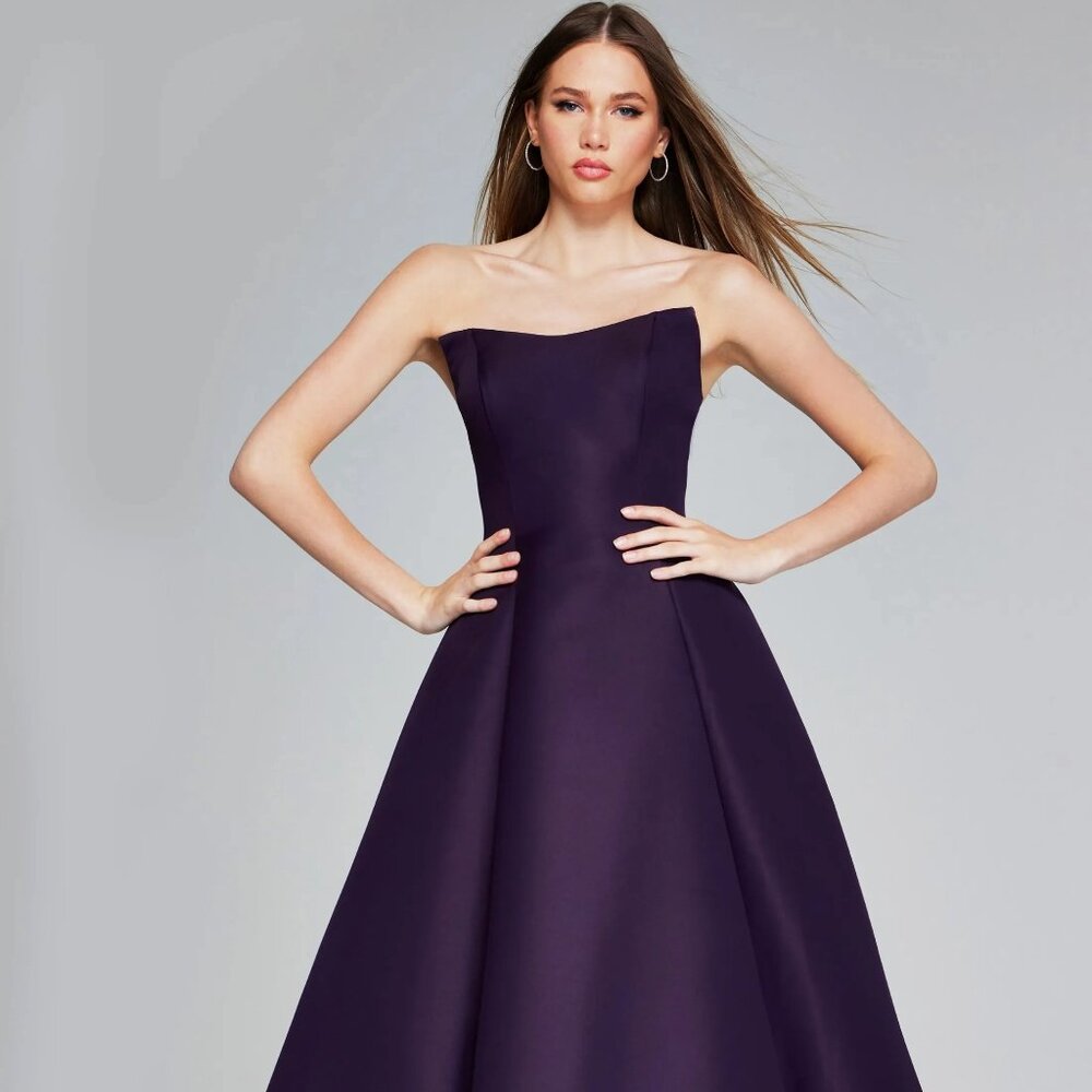 Jovani Strapless S Line Evening Gown 42347 Eggplant Size 12